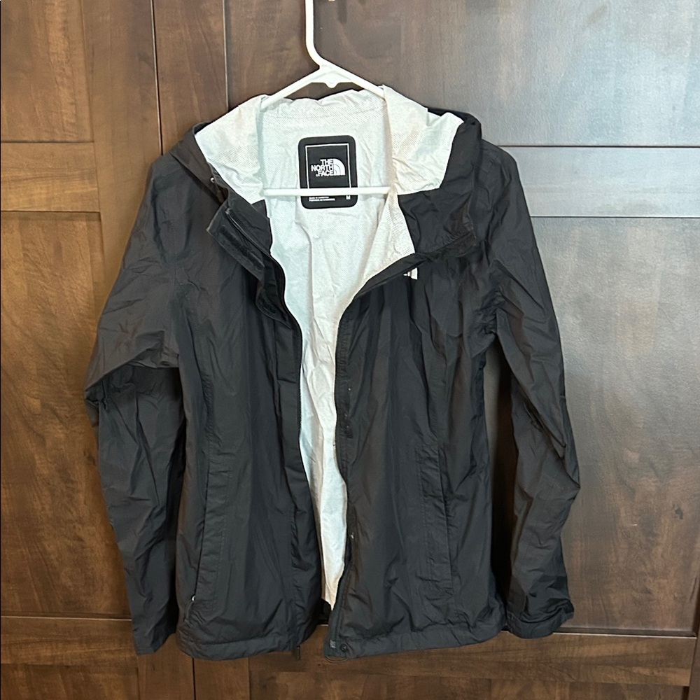 The North Face Black Jacket with Light Gray Hood Lining